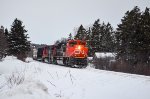 CN 8920 leads 402 at Rue du Rocher Blanc